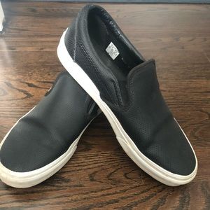 Black perforated slip on Vans